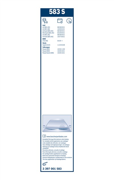 BOSCH 3 397 001 583 Číslo výrobce: 583S. EAN: 3165141094992.
