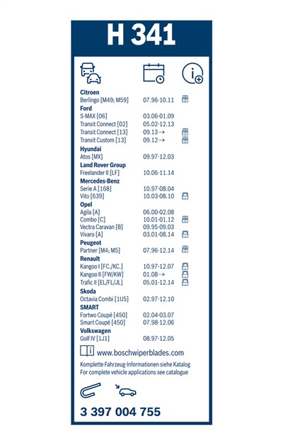 BOSCH 3 397 004 755 Číslo výrobce: H 341.