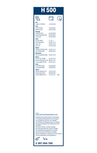 BOSCH 3 397 004 760 Číslo výrobce: H 500.