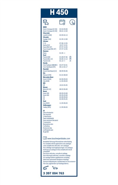 BOSCH 3 397 004 763 Číslo výrobce: H 450.