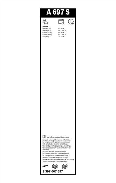 BOSCH 3 397 007 697 Číslo výrobce: A 697 S. EAN: 4047024995123.