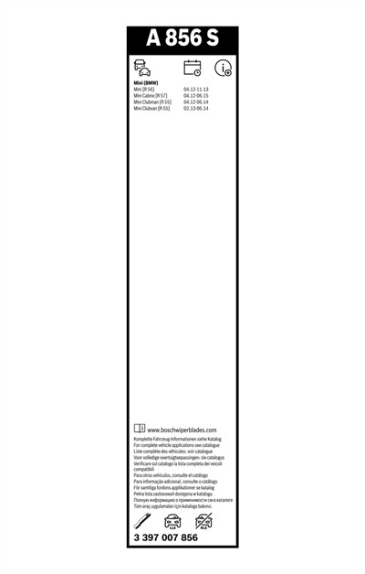 BOSCH 3 397 007 856 Číslo výrobce: A 856 S. EAN: 4047025085267.