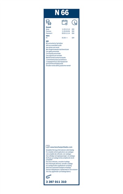 BOSCH 3 397 011 310 Číslo výrobce: N 66. EAN: 4047024412453.
