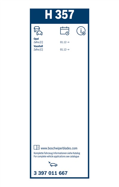 BOSCH 3 397 011 667 Číslo výrobce: H 357. EAN: 4047025214872.