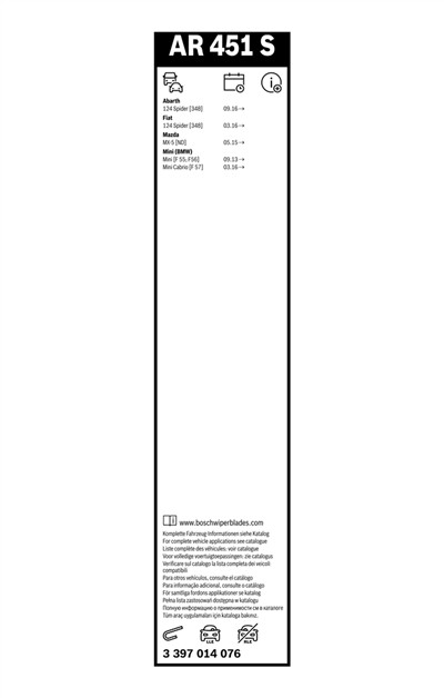 BOSCH 3 397 014 076 Číslo výrobce: AR 451 S. EAN: 4047025364560.