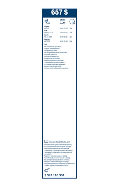 BOSCH 3 397 118 334 Číslo výrobce: 657 S. EAN: 3165143935491.