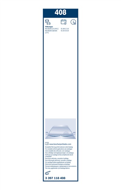 BOSCH 3 397 118 408 Číslo výrobce: 408. EAN: 3165143596234.