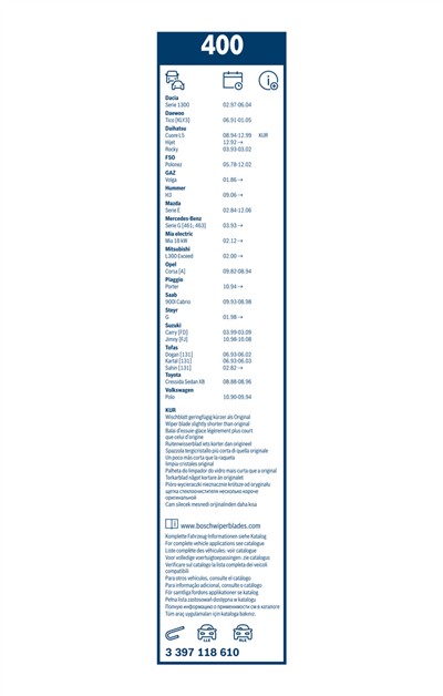 BOSCH 3 397 118 610 Číslo výrobce: 400. EAN: 3165141087475.