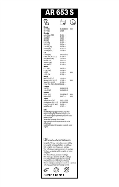 BOSCH 3 397 118 911 Číslo výrobce: AR 653 S. EAN: 3165143614037.