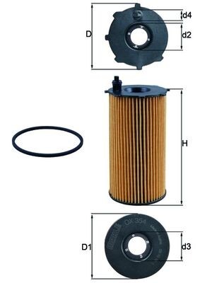 KNECHT OX 354D Číslo výrobce: 70372429. EAN: 4009026607725.