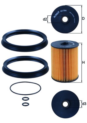 KNECHT KX 504D Číslo výrobce: 72426641. EAN: 4009026966105.