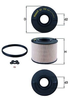KNECHT KX 192D Číslo výrobce: 76831556. EAN: 4009026503737.
