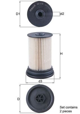 KNECHT KX 516/S Číslo výrobce: 72457299. EAN: 4009026978610.