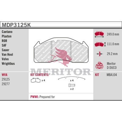 MERITOR MDP3125K Číslo výrobce: 29125.