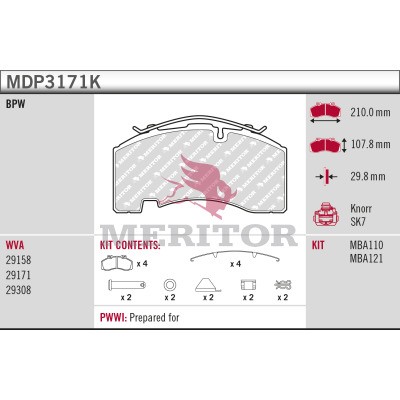 MERITOR MDP3171K Číslo výrobce: 29171.