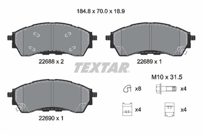 TEXTAR 2268801 Číslo výrobce: 22688. EAN: 4019722545122.