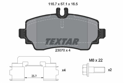 TEXTAR 2307004 Číslo výrobce: 23070. EAN: 4019722196379.