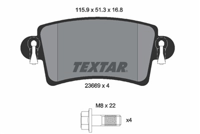 TEXTAR 2366901 Číslo výrobce: 23669. EAN: 4019722248573.