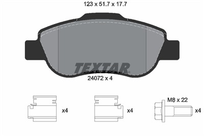 TEXTAR 2407201 Číslo výrobce: 24072. EAN: 4019722267772.