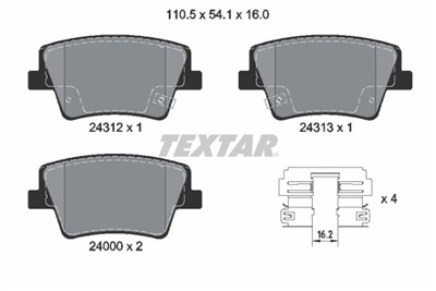 TEXTAR 2431201 Číslo výrobce: 24000. EAN: 4019722542572.