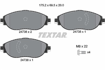 TEXTAR 2473806 Číslo výrobce: 24738. EAN: 4019722493911.