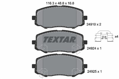 TEXTAR 2491001 Číslo výrobce: 24910. EAN: 4019722376702.
