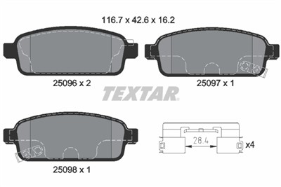 TEXTAR 2509606 Číslo výrobce: 25096. EAN: 4019722482106.