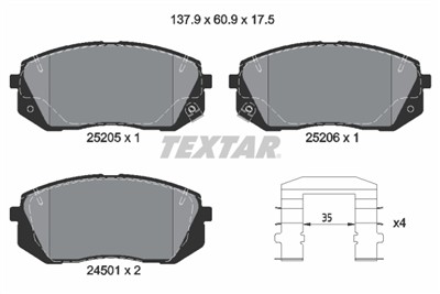 TEXTAR 2520501 Číslo výrobce: 24501. EAN: 4019722420993.