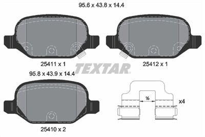 TEXTAR 2541101 Číslo výrobce: 23601. EAN: 4019722478178.