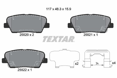 TEXTAR 2552003 Číslo výrobce: 25520. EAN: 4019722478307.