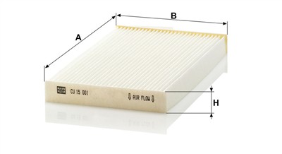 MANN-FILTER CU 15 001 EAN: 4011558018658.