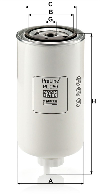 MANN-FILTER PL 250 EAN: 4011558601102.