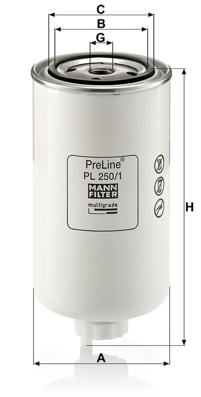 MANN-FILTER PL 250/1 EAN: 4011558601201.