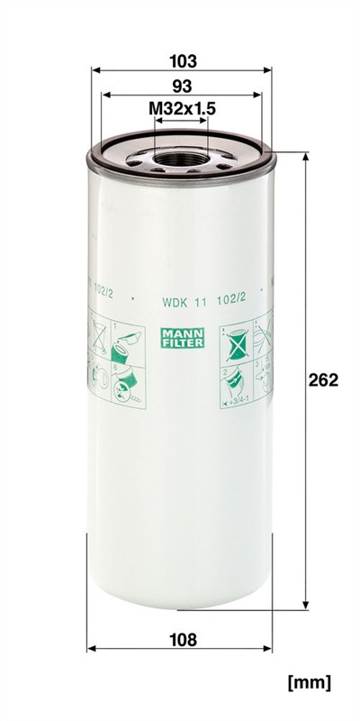 MANN-FILTER WDK 11 102/2 EAN: 4011558862503.