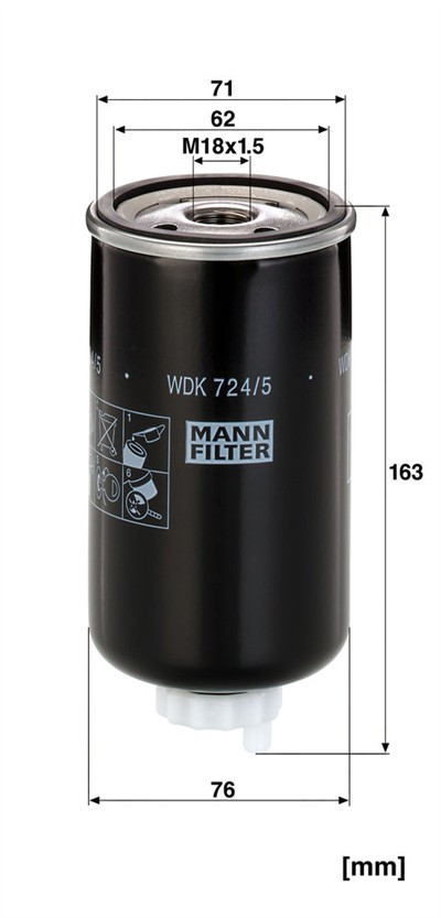MANN-FILTER WDK 724/5 EAN: 4011558864002.