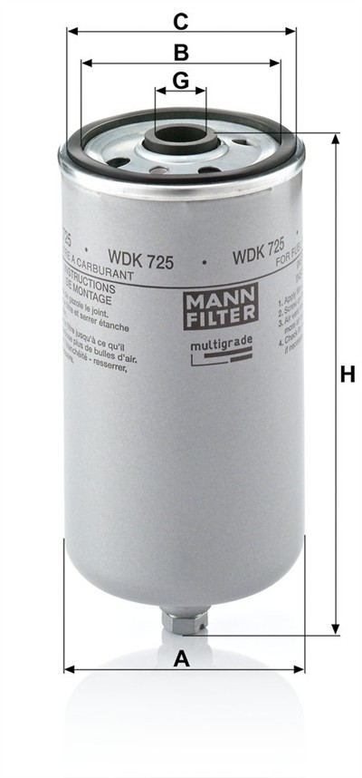MANN-FILTER WDK 725 EAN: 4011558862107.