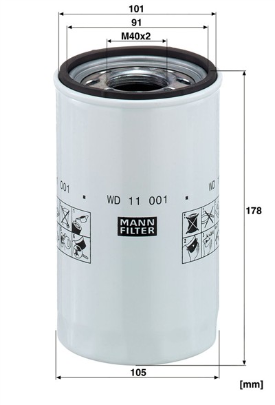 MANN-FILTER WD 11 001 EAN: 4011558028428.