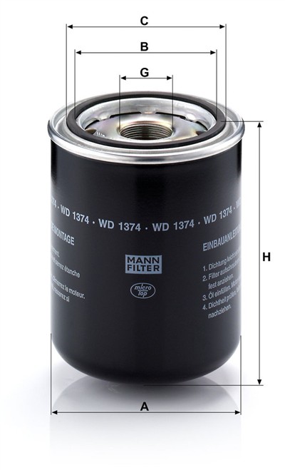 MANN-FILTER WD 1374 EAN: 4011558851101.