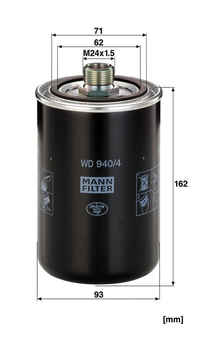 MANN-FILTER WD 940/4 EAN: 4011558850401.