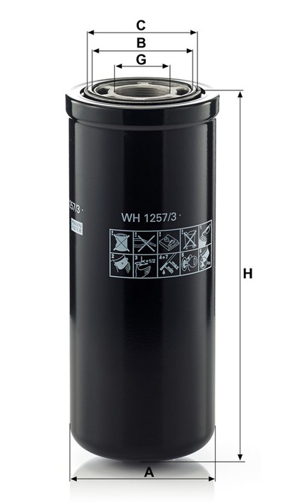 MANN-FILTER WH 1257/3 EAN: 4011558030346.