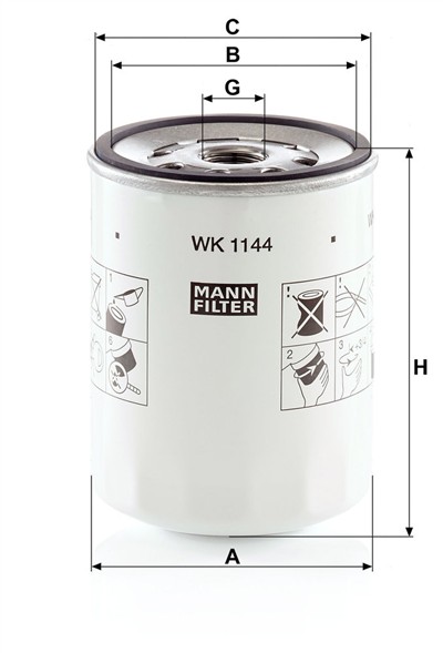 MANN-FILTER WK 1144 EAN: 4011558064341.