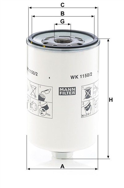 MANN-FILTER WK 1150/2 EAN: 4011558042660.
