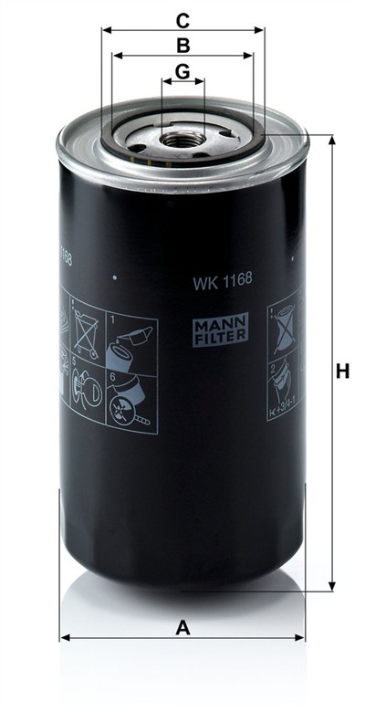 MANN-FILTER WK 1168 EAN: 4011558903503.