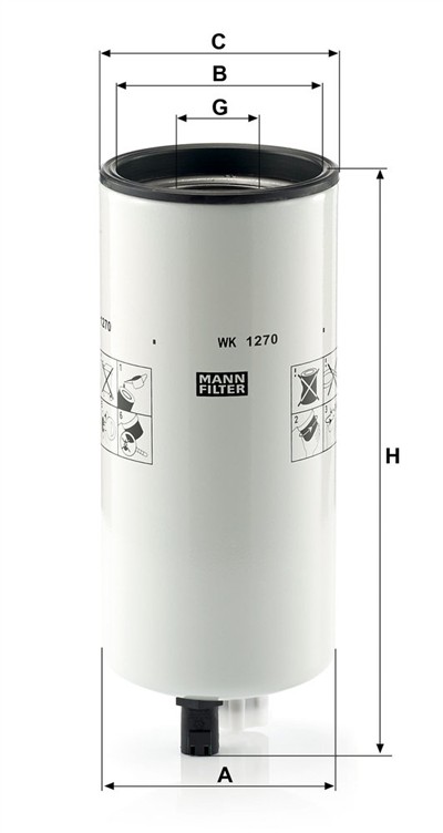 MANN-FILTER WK 1270 EAN: 4011558972608.