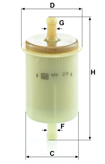 MANN-FILTER WK 28 EAN: 4011558068004.