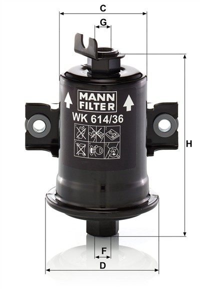 MANN-FILTER WK 614/36 X EAN: 4011558932701.