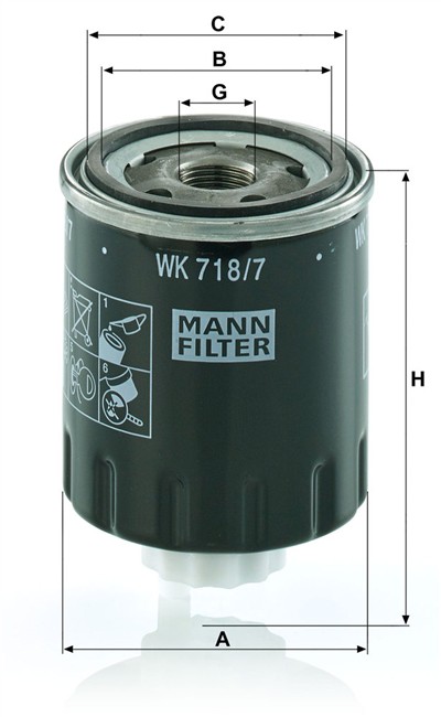 MANN-FILTER WK 718/7 EAN: 4011558005436.