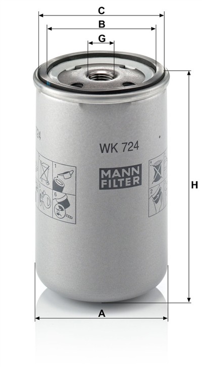 MANN-FILTER WK 724 EAN: 4011558914608.