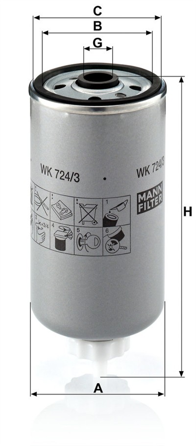 MANN-FILTER WK 724/3 EAN: 4011558938307.