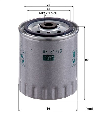 MANN-FILTER WK 817/3 x EAN: 4011558934002.